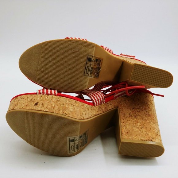 Yoki Nolan 30 Fabric Lace Up High Heel Sandal NEW - Picture 4 of 9